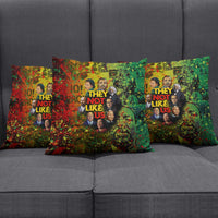 Black History Portrait Collage Pillow Cover Africa Empowering They Not Like Us Quote in Grunge Paint - Wonder Print Shop