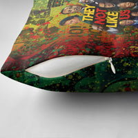 Black History Portrait Collage Pillow Cover Africa Empowering They Not Like Us Quote in Grunge Paint - Wonder Print Shop