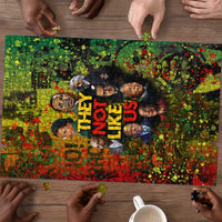 Black History Portrait Collage Puzzle Africa Empowering They Not Like Us Quote in Grunge Paint - Wonder Print Shop