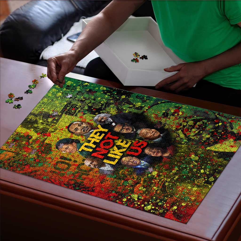 Black History Portrait Collage Puzzle Africa Empowering They Not Like Us Quote in Grunge Paint - Wonder Print Shop