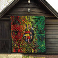 Black History Portrait Collage Quilt Africa Empowering They Not Like Us Quote in Grunge Paint - Wonder Print Shop