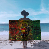 Black History Portrait Collage Sarong Africa Empowering They Not Like Us Quote in Grunge Paint - Wonder Print Shop