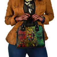 Black History Portrait Collage Shoulder Handbag Africa Empowering They Not Like Us Quote in Grunge Paint - Wonder Print Shop