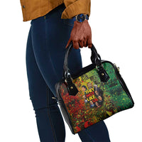 Black History Portrait Collage Shoulder Handbag Africa Empowering They Not Like Us Quote in Grunge Paint - Wonder Print Shop