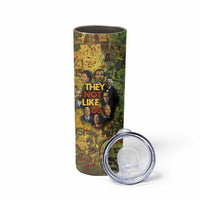 Black History Portrait Collage Skinny Tumbler Africa Empowering They Not Like Us Quote in Grunge Paint - Wonder Print Shop