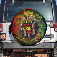 Black History Portrait Collage Spare Tire Cover Africa Empowering They Not Like Us Quote in Grunge Paint - Wonder Print Shop
