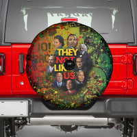 Black History Portrait Collage Spare Tire Cover Africa Empowering They Not Like Us Quote in Grunge Paint - Wonder Print Shop