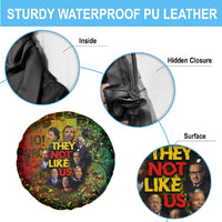 Black History Portrait Collage Spare Tire Cover Africa Empowering They Not Like Us Quote in Grunge Paint - Wonder Print Shop