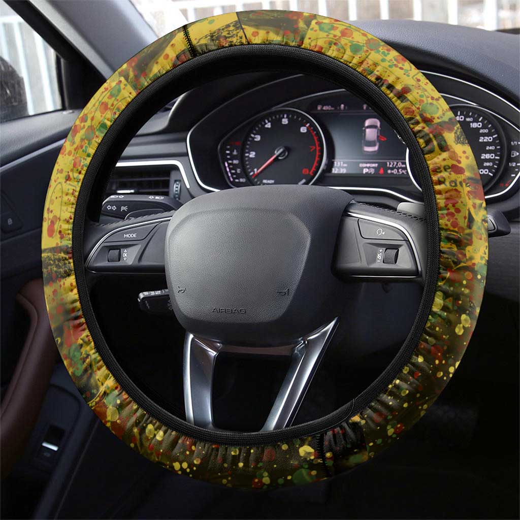 Black History Portrait Collage Steering Wheel Cover Africa Empowering They Not Like Us Quote in Grunge Paint - Wonder Print Shop