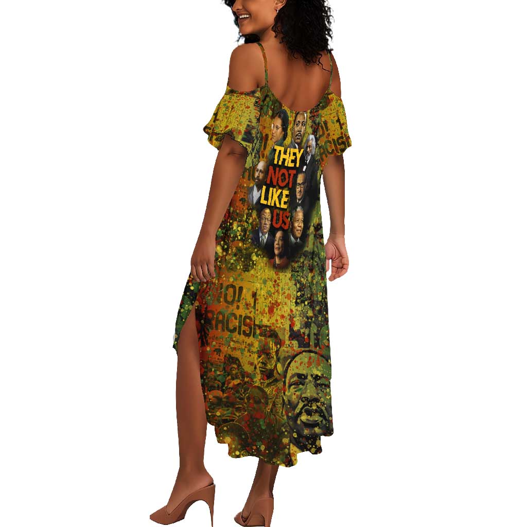 Black History Portrait Collage Summer Maxi Dress Africa Empowering They Not Like Us Quote in Grunge Paint - Wonder Print Shop