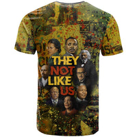 Black History Portrait Collage T shirt Africa Empowering They Not Like Us Quote in Grunge Paint - Wonder Print Shop