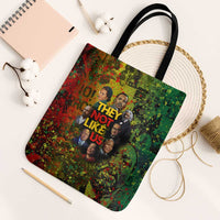 Black History Portrait Collage Tote Bag Africa Empowering They Not Like Us Quote in Grunge Paint - Wonder Print Shop