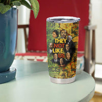 Black History Portrait Collage Tumbler Cup Africa Empowering They Not Like Us Quote in Grunge Paint - Wonder Print Shop