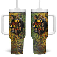 Black History Portrait Collage Tumbler With Handle Africa Empowering They Not Like Us Quote in Grunge Paint - Wonder Print Shop