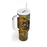 Black History Portrait Collage Tumbler With Handle Africa Empowering They Not Like Us Quote in Grunge Paint - Wonder Print Shop