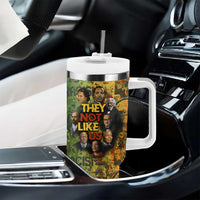Black History Portrait Collage Tumbler With Handle Africa Empowering They Not Like Us Quote in Grunge Paint - Wonder Print Shop