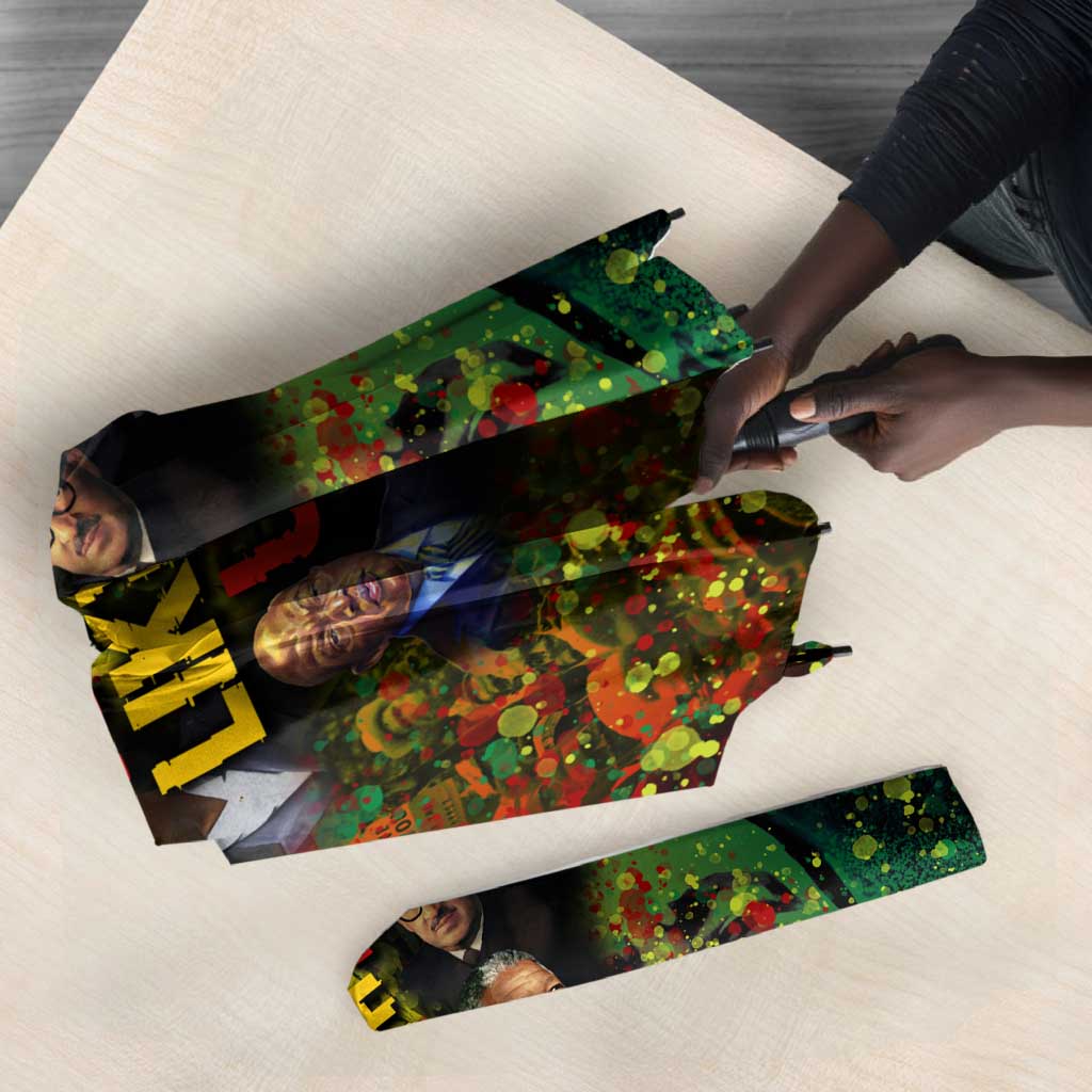 Black History Portrait Collage Umbrella Africa Empowering They Not Like Us Quote in Grunge Paint - Wonder Print Shop