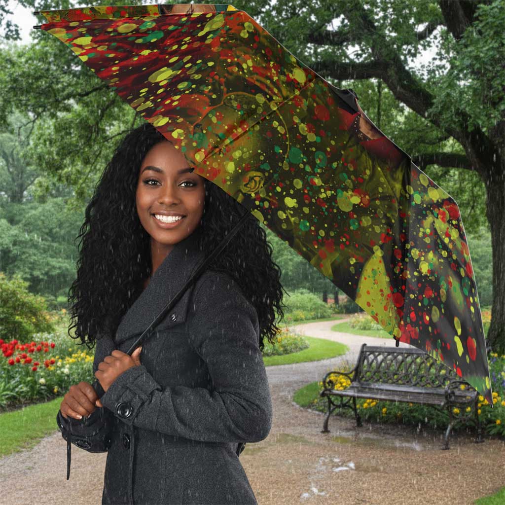 Black History Portrait Collage Umbrella Africa Empowering They Not Like Us Quote in Grunge Paint - Wonder Print Shop