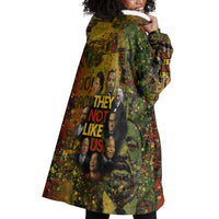 Black History Portrait Collage Wearable Blanket Hoodie Africa Empowering They Not Like Us Quote in Grunge Paint - Wonder Print Shop