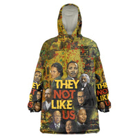 Black History Portrait Collage Wearable Blanket Hoodie Africa Empowering They Not Like Us Quote in Grunge Paint - Wonder Print Shop