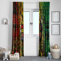 Black History Portrait Collage Window Curtain Africa Empowering They Not Like Us Quote in Grunge Paint - Wonder Print Shop