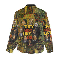 Black History Portrait Collage Women Casual Shirt Africa Empowering They Not Like Us Quote in Grunge Paint - Wonder Print Shop