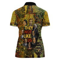 Black History Portrait Collage Women Polo Shirt Africa Empowering They Not Like Us Quote in Grunge Paint - Wonder Print Shop