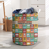 Everyday Genius Powered by Black Minds Laundry Basket with Colorful Invention Icons Pattern - Wonder Print Shop