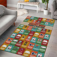Everyday Genius Powered by Black Minds Area Rug with Colorful Invention Icons Pattern - Wonder Print Shop