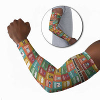 Everyday Genius Powered by Black Minds Arm Sleeves with Colorful Invention Icons Pattern - Wonder Print Shop