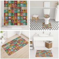 Everyday Genius Powered by Black Minds Bathroom Set with Colorful Invention Icons Pattern - Wonder Print Shop