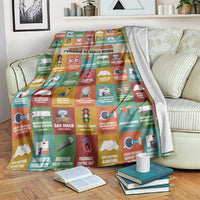Everyday Genius Powered by Black Minds Blanket with Colorful Invention Icons Pattern - Wonder Print Shop