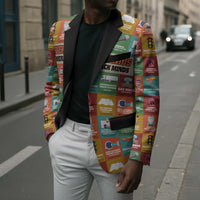 Everyday Genius Powered by Black Minds Blazer with Colorful Invention Icons Pattern - Wonder Print Shop