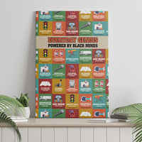 Everyday Genius Powered by Black Minds Canvas Wall Art with Colorful Invention Icons Pattern - Wonder Print Shop