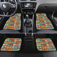 Everyday Genius Powered by Black Minds Car Mats with Colorful Invention Icons Pattern - Wonder Print Shop