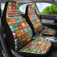 Everyday Genius Powered by Black Minds Car Seat Cover with Colorful Invention Icons Pattern - Wonder Print Shop