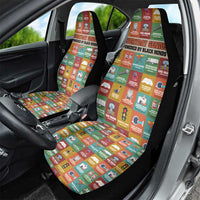 Everyday Genius Powered by Black Minds Car Seat Cover with Colorful Invention Icons Pattern - Wonder Print Shop