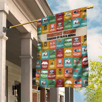 Everyday Genius Powered by Black Minds Garden Flag with Colorful Invention Icons Pattern - Wonder Print Shop