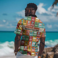 Everyday Genius Powered by Black Minds Hawaiian Shirt with Colorful Invention Icons Pattern - Wonder Print Shop