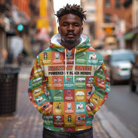Everyday Genius Powered by Black Minds Hoodie with Colorful Invention Icons Pattern - Wonder Print Shop