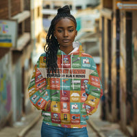 Everyday Genius Powered by Black Minds Hoodie with Colorful Invention Icons Pattern - Wonder Print Shop