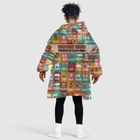Everyday Genius Powered by Black Minds Kid Wearable Blanket Hoodie with Colorful Invention Icons Pattern - Wonder Print Shop