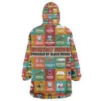 Everyday Genius Powered by Black Minds Kid Wearable Blanket Hoodie with Colorful Invention Icons Pattern - Wonder Print Shop
