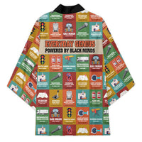 Everyday Genius Powered by Black Minds Kimono with Colorful Invention Icons Pattern - Wonder Print Shop