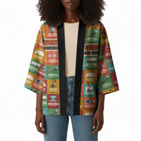 Everyday Genius Powered by Black Minds Kimono with Colorful Invention Icons Pattern - Wonder Print Shop