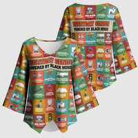 Everyday Genius Powered by Black Minds Kimono Sleeve Blouse with Colorful Invention Icons Pattern - Wonder Print Shop