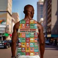 Everyday Genius Powered by Black Minds Men Tank Top with Colorful Invention Icons Pattern - Wonder Print Shop