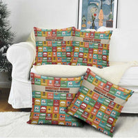 Everyday Genius Powered by Black Minds Pillow Cover with Colorful Invention Icons Pattern - Wonder Print Shop