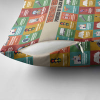 Everyday Genius Powered by Black Minds Pillow Cover with Colorful Invention Icons Pattern - Wonder Print Shop
