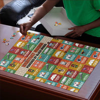 Everyday Genius Powered by Black Minds Puzzle with Colorful Invention Icons Pattern - Wonder Print Shop